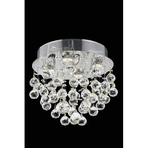 Galaxy Spectra Swarovski Crystal Chrome Four Light 14-in Flush Mount Fixture - Image 1