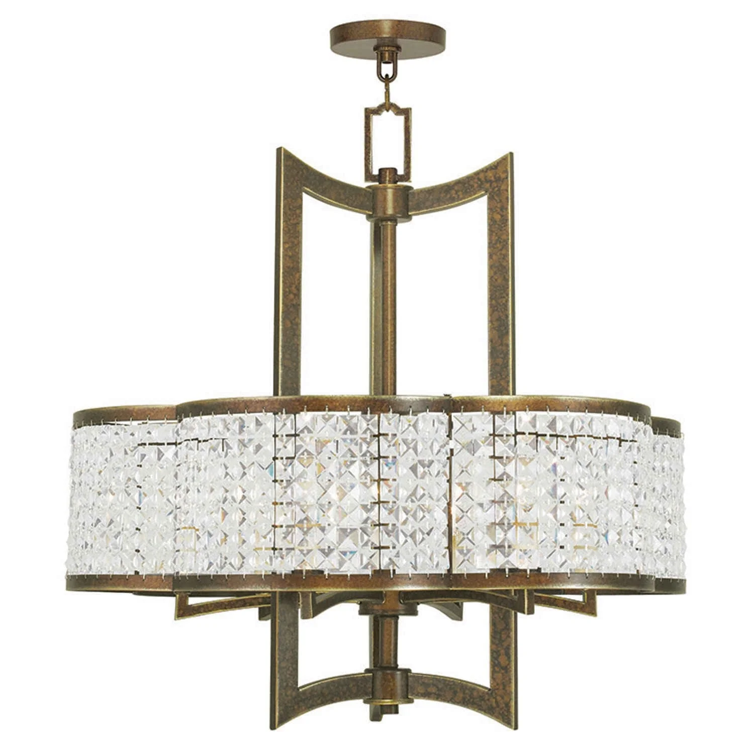 Grammercy Hand Painted Palacial Bronze 26-Inch Six-Light Pendant - Image 1