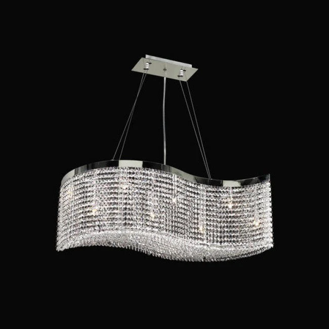 8 light Polished chrome crystal chandelier - Image 1