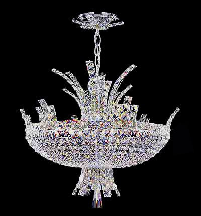 8 light basket crystal chandelier in chrome finish - Image 1