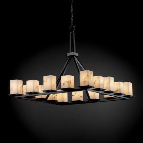 16-Light Matte Black Ring Chandelier - Image 1