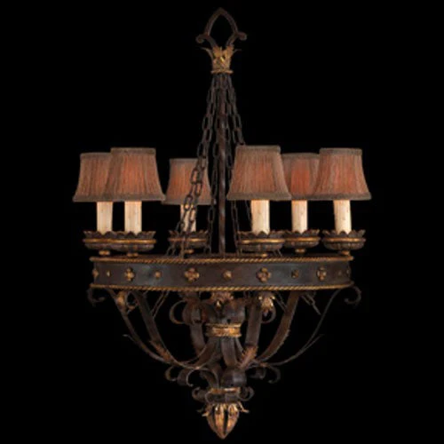 Castile Six-Light Chandelier in Gold Leaf Finish - Image 1