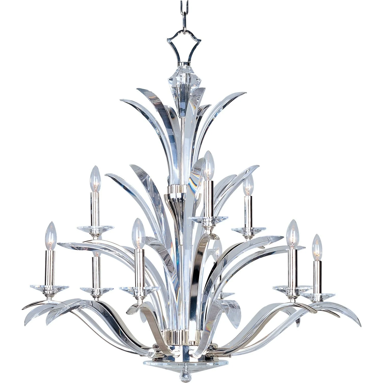Paradise Plated Silver Nine-Light Chandelier - Image 1