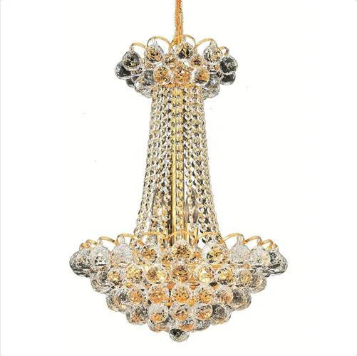 Gold Nine-Light 16-Inch Chandelier with Swarovski Strass Clear Crystal - Image 1