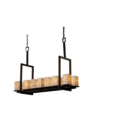 14-Light Dark Bronze Tall Bridge Chandelier - Image 1