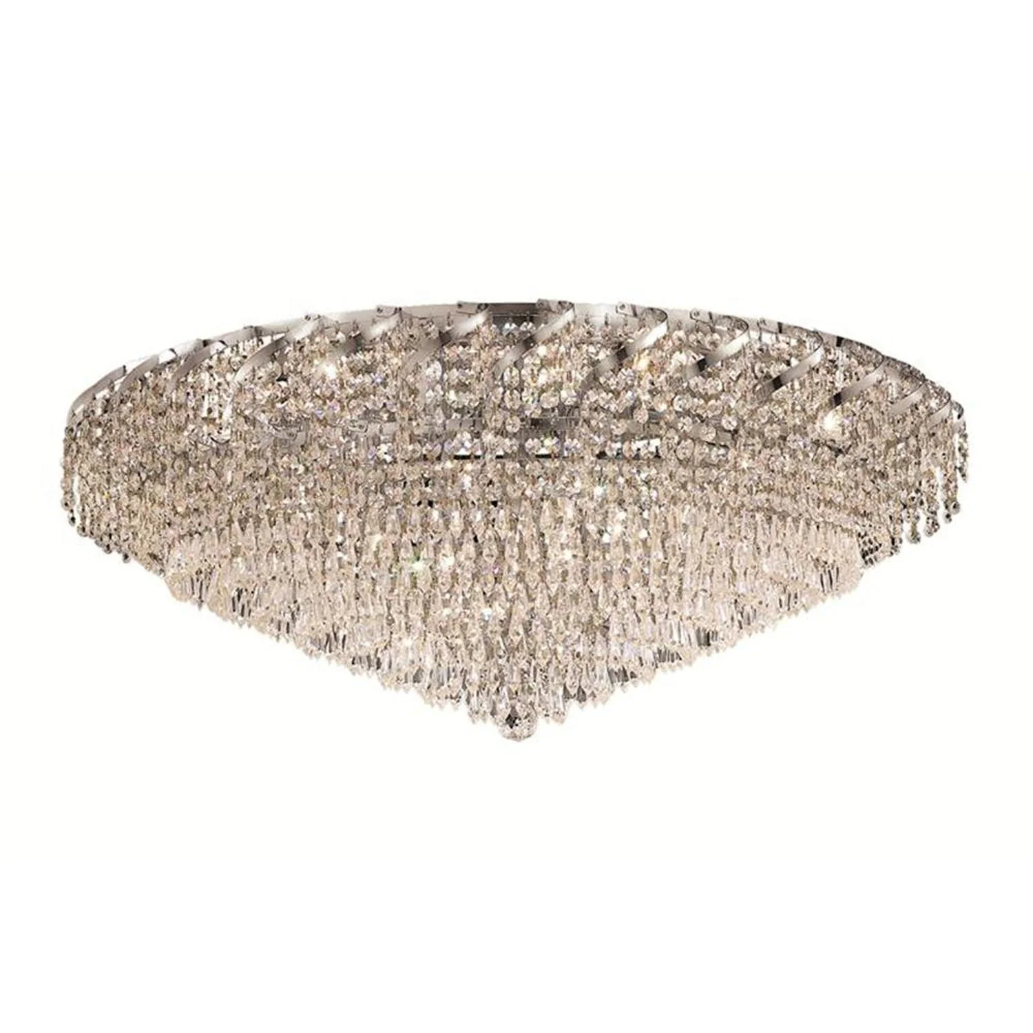 Belenus Chrome Twenty-Eight Light 36-Inch Flush Mount with Royal Cut Clear Crystal - Image 1