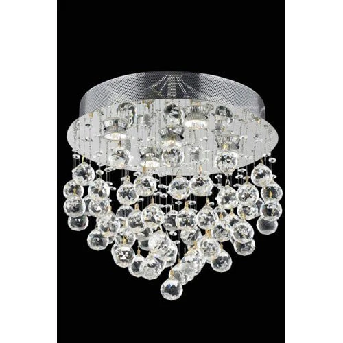Galaxy Swarovski Elements Crystal Chrome Five Light 16-in Flush Mount Fixture - Image 1