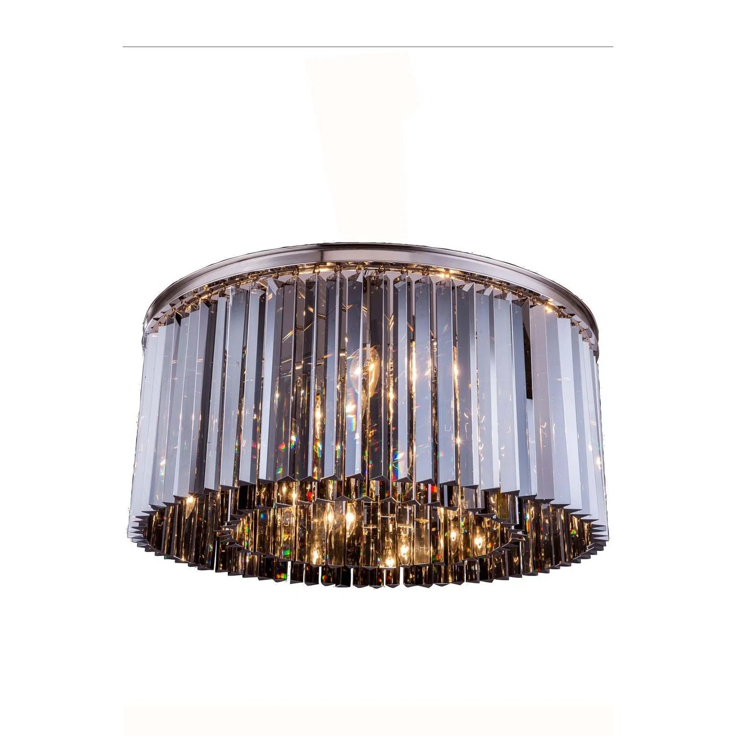 Sydney Polished Nickel Thirty-One-Inch Flushmount with Royal Cut Silver Shade Crystals - Image 1