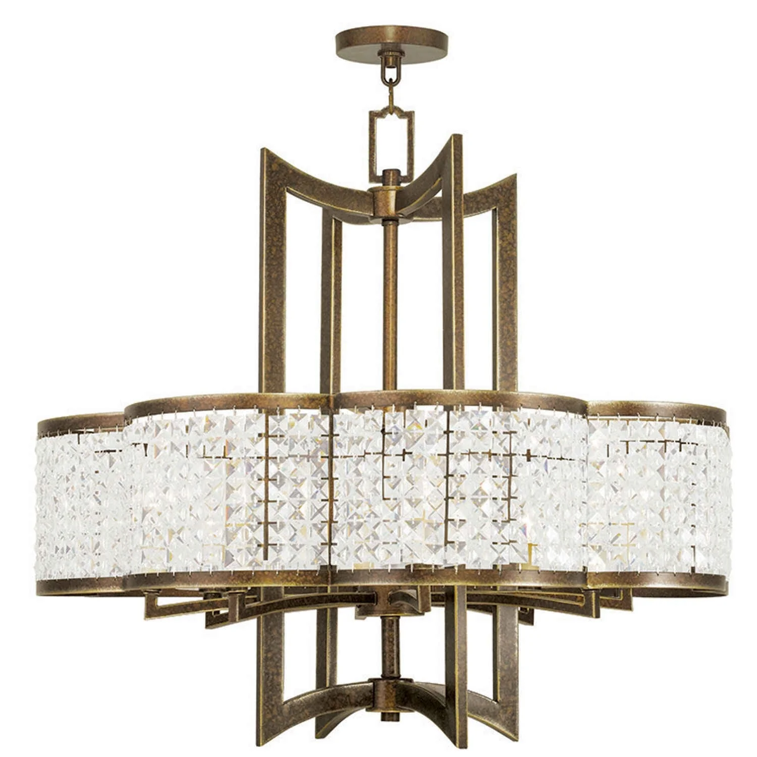 Grammercy Hand Painted Palacial Bronze 30-Inch Eight-Light Pendant - Image 1
