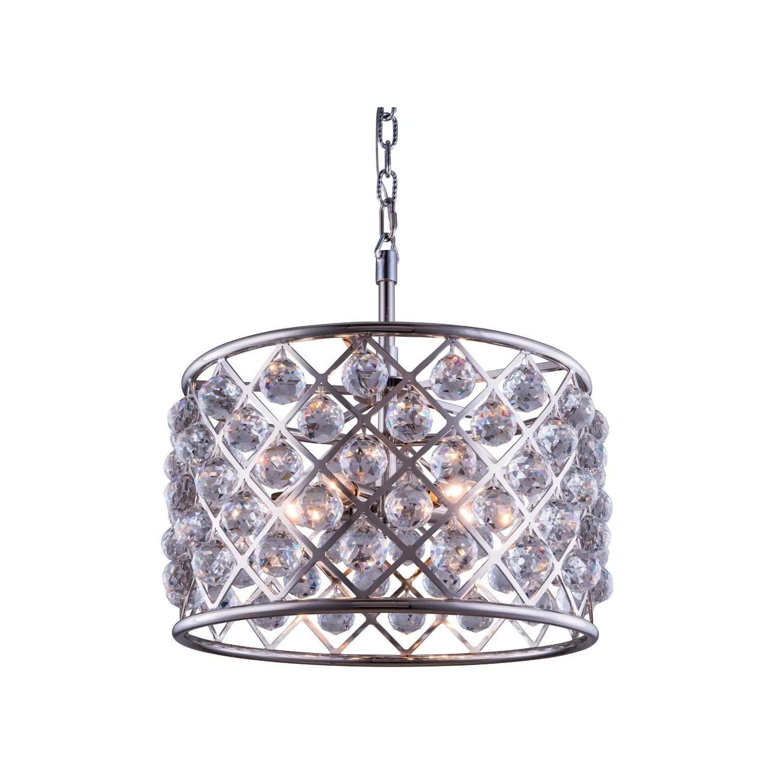 Madison Polished Nickel Six-Light Pendant with Royal Cut Clear Crystals - Image 1