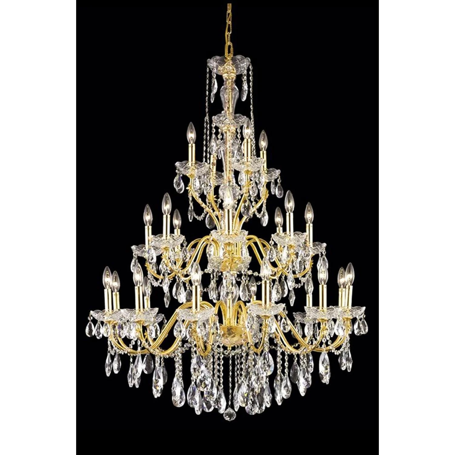 St. Francis Gold 24-Light Pendant with Royal Cut Crystal - Image 1