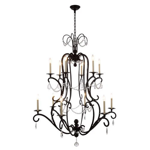 Bronze 43-Inch 12-Light Chandelier - Image 1