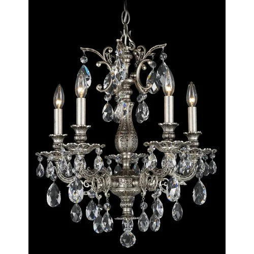 Five-Light Clear Spectra Crystal Chandelier, 18W x 21.5H x 18D - Image 1