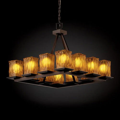 Group Veneto Luce Montana 12-Light Dark Bronze Short Ring Chandelier - Image 1