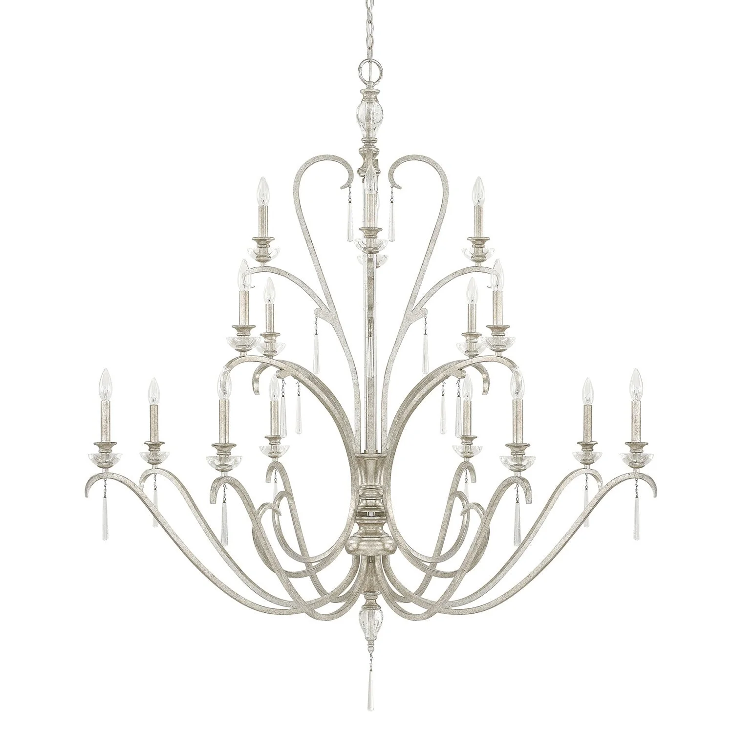 Fixture Company Celine Antique Silver Sixteen-Light Chandelier - Image 1