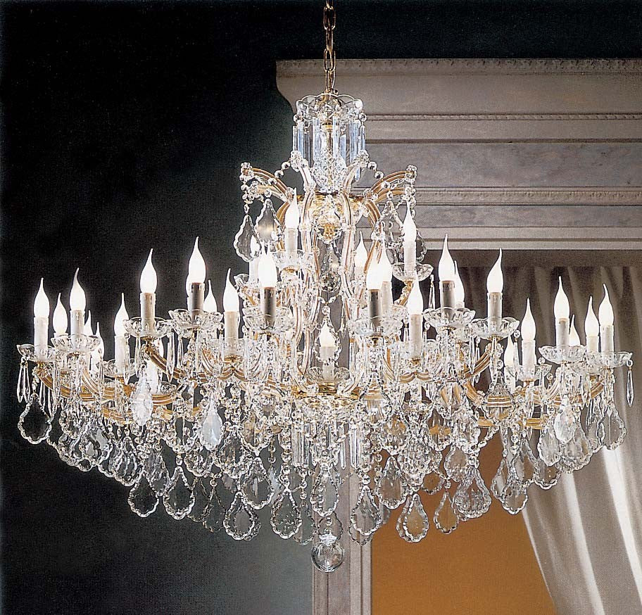 45 Lights Maria Theresa crystal chandelier dressed with clear crystals - Image 1