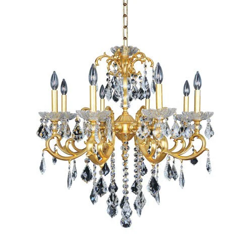 Praetorius French 24K Gold Eight-Light Chandelier with Firenze Clear Crystal - Image 1