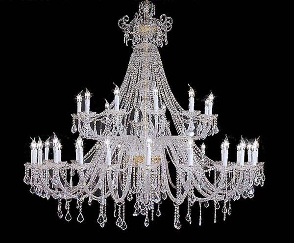 36 Lights Bohemian Crystal chandelier in polished chrome finish - Image 1