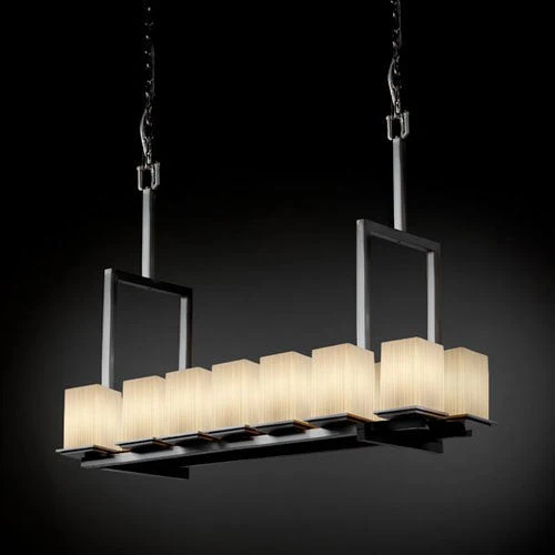 Fusion Montana 14-Light Brushed Nickel Tall Bridge Chandelier - Image 1