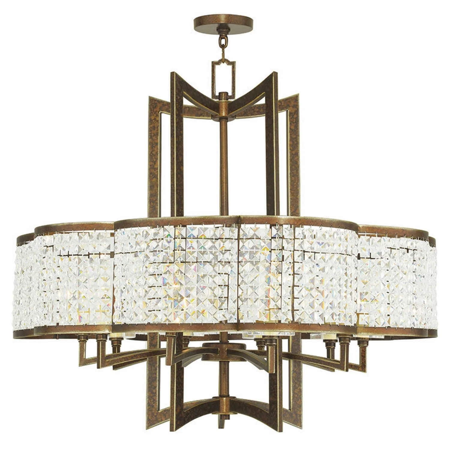 Grammercy Hand Painted Palacial Bronze 34-Inch Ten-Light Pendant - Image 1
