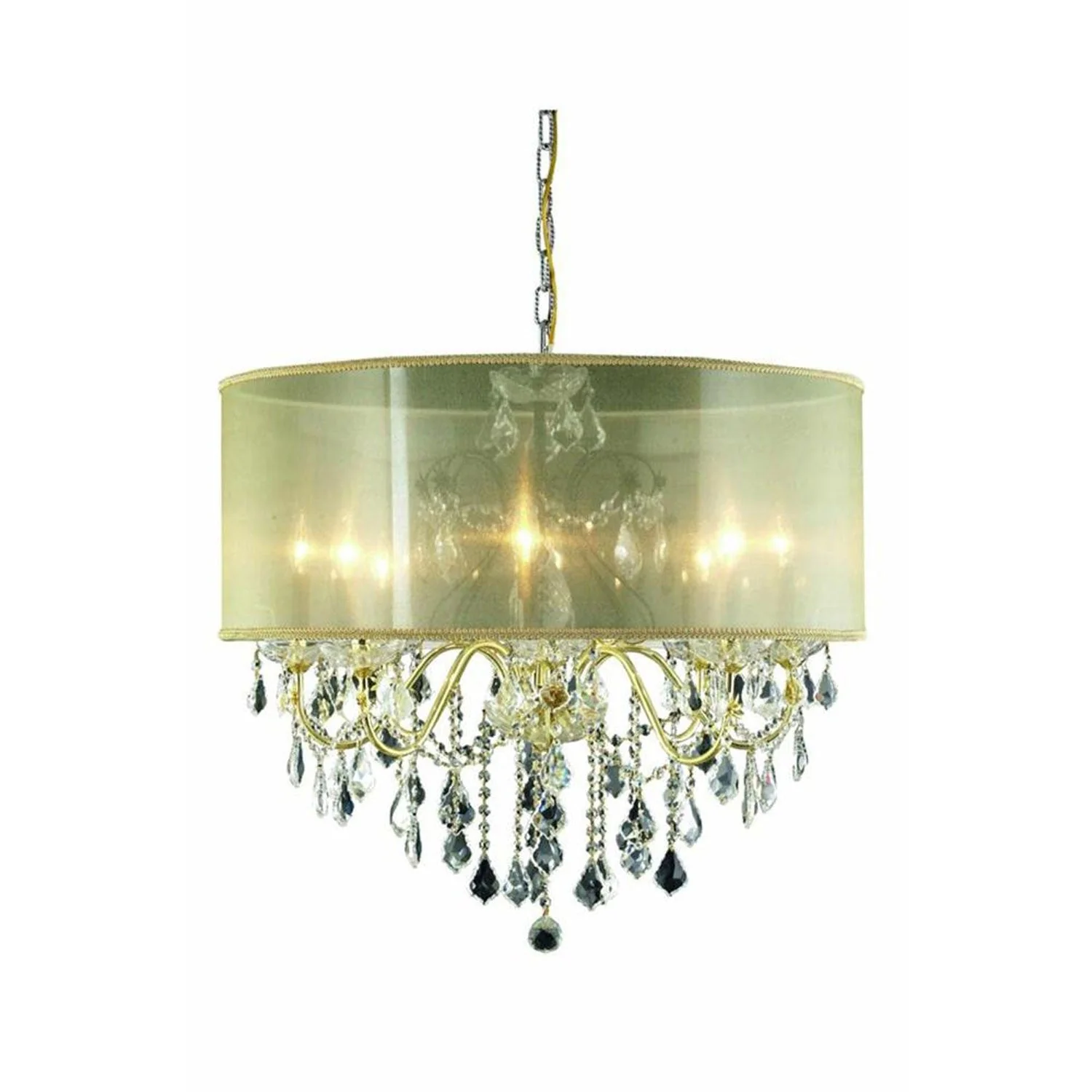 St. Francis Gold Eight-Light Pendant with Royal Cut Crystal - Image 1