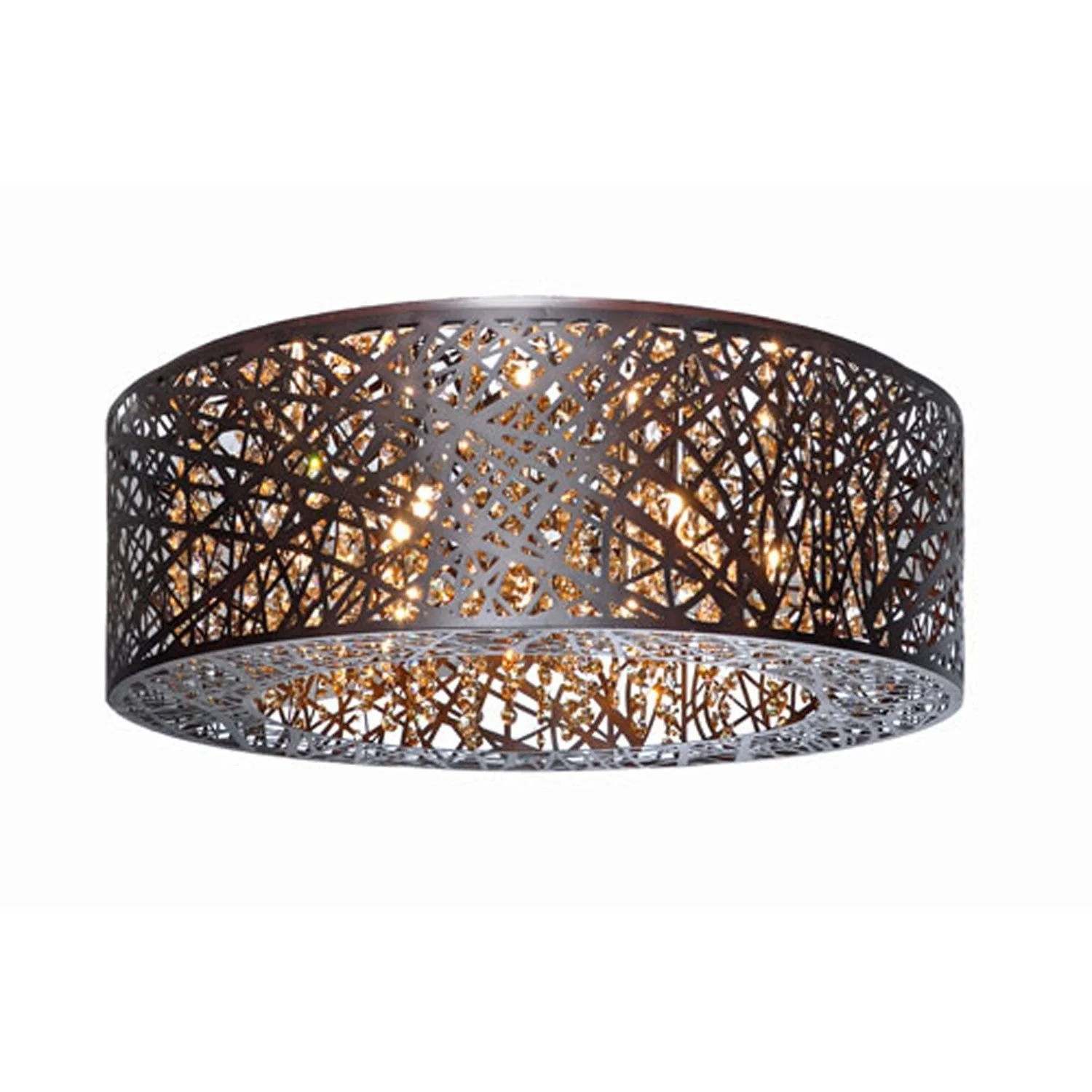 Bronze 23.5-Inch Nine Light Flush Mount - Image 1