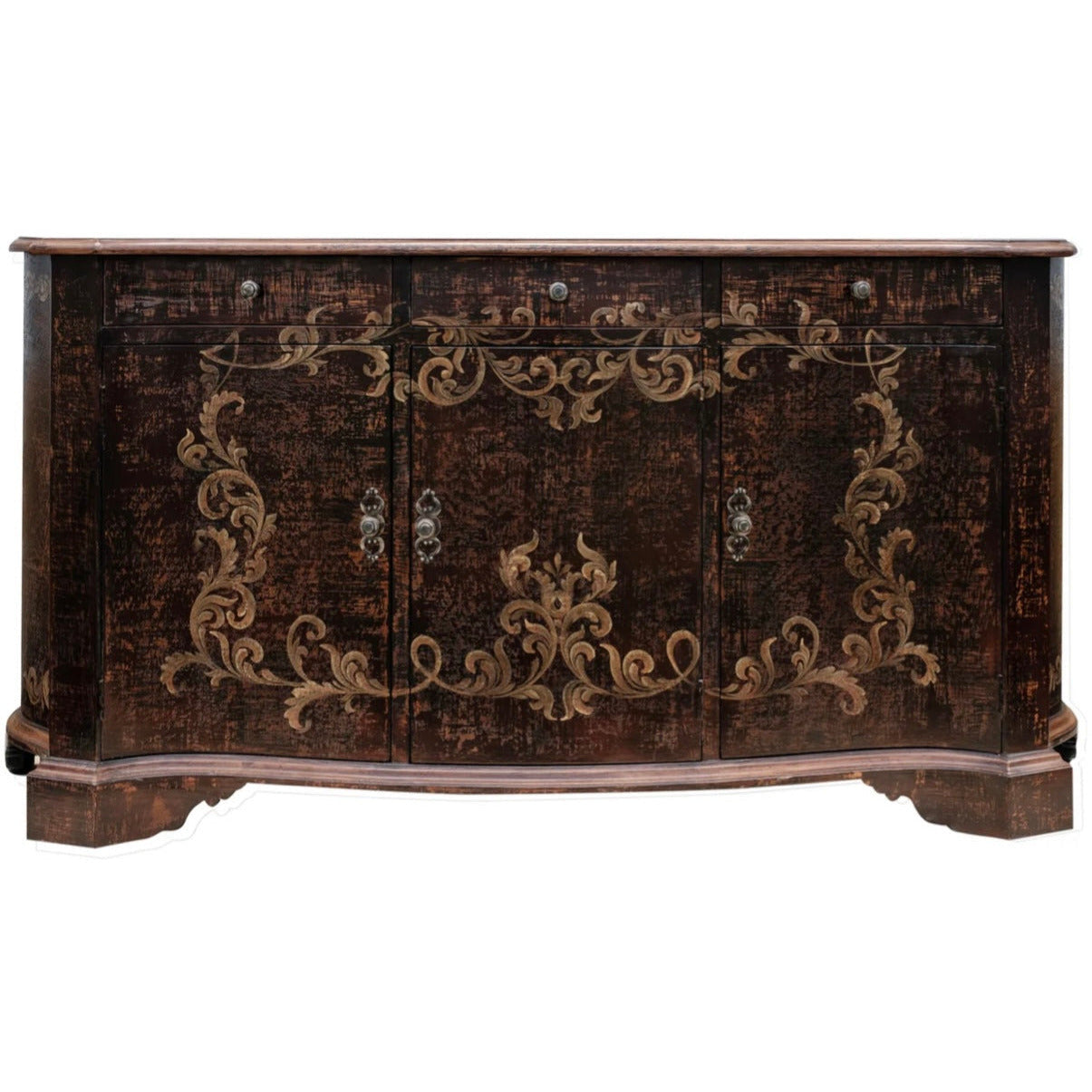 Casa Bonita Peruvian Hand-Painted Carved Wood Treviso Buffet - Image 1