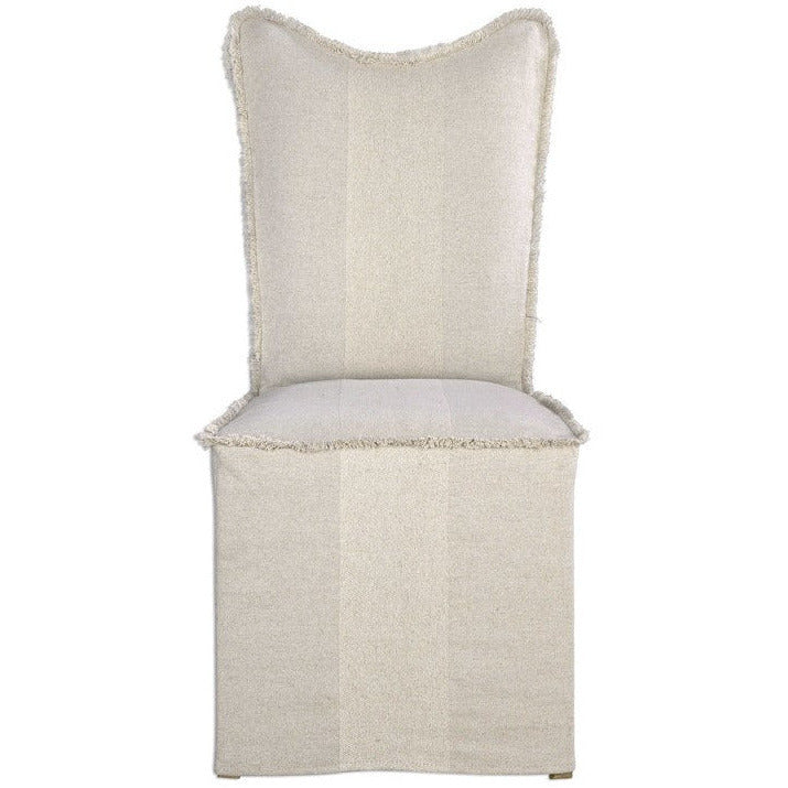 Uttermost Lenore Flax Seed Linen Slipcover Dining Chairs Set of 2 - Image 2