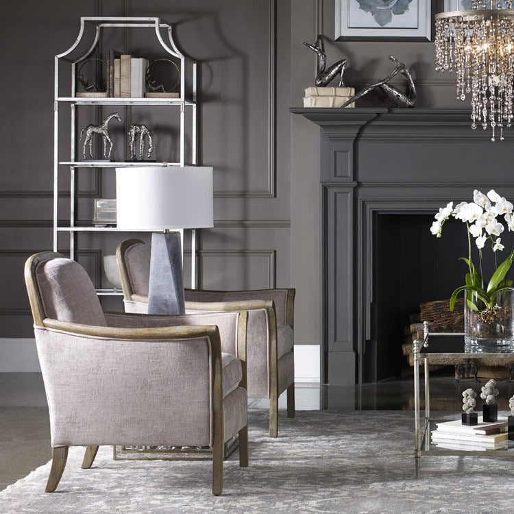 Uttermost Brittoney Taupe Woven Accent Armchair - Image 3