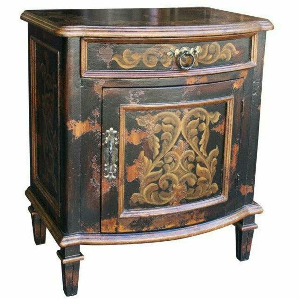 Casa Bonita Peruvian Hand-Painted Carved Wood Allende Chest - Image 1