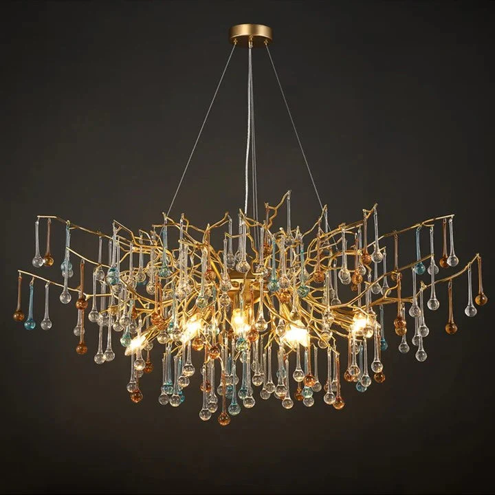 Modern Crystal Chandelier Round Branch Chandelier Lighting - Image 1