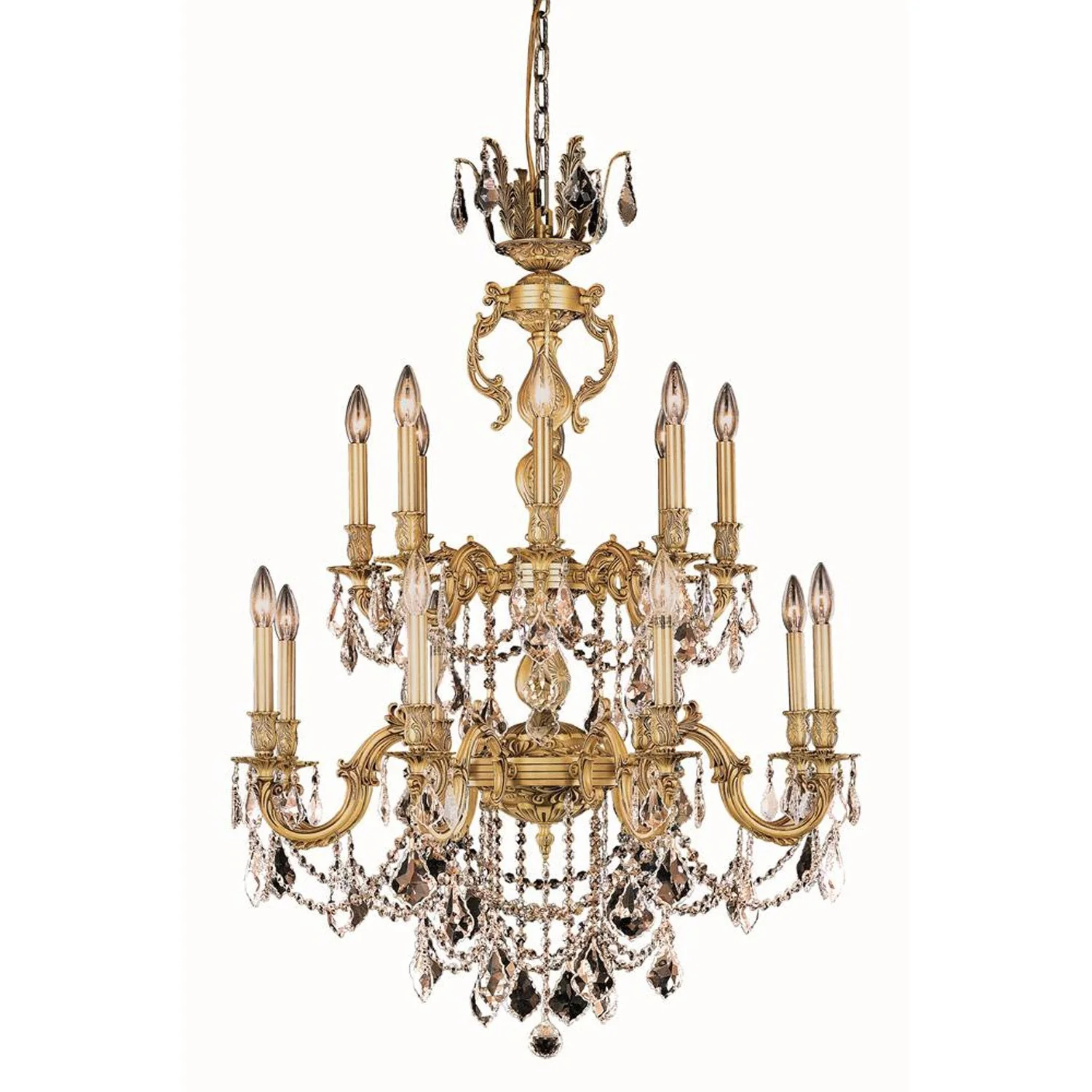 French Gold 16-Light Chandelier with Royal Cut Crystal - Image 1