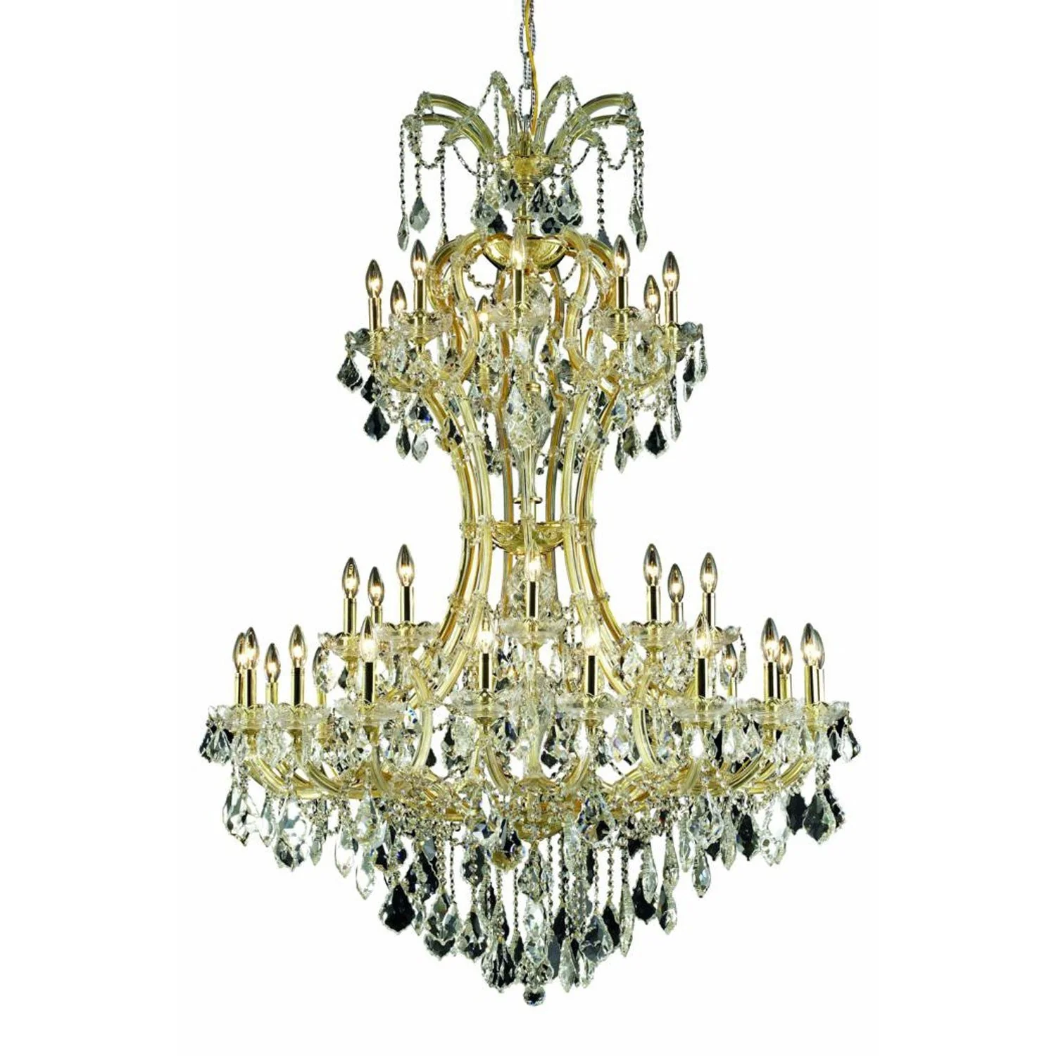 Maria Theresa Royal Cut Crystal Gold 36 Light 64-in Chandelier - Image 1