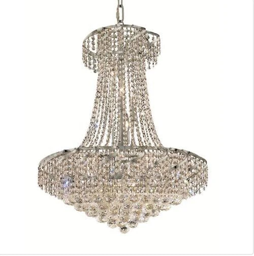 Chrome Fifteen-Light 26-Inch Chandelier with Royal Cut Clear Crystal - Image 1
