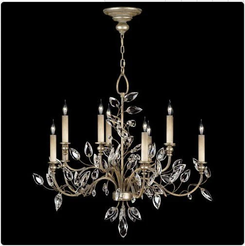 10-Light Chandelier in Warm Silver Leaf Finish - Image 1