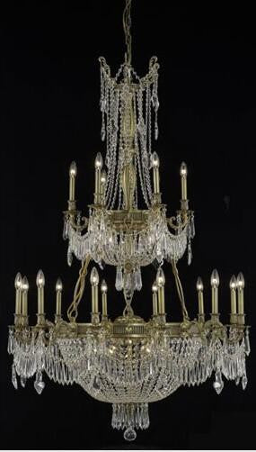 Gold Twenty-Seven Light Chandelier with Clear Royal Cut Crystals - Image 1