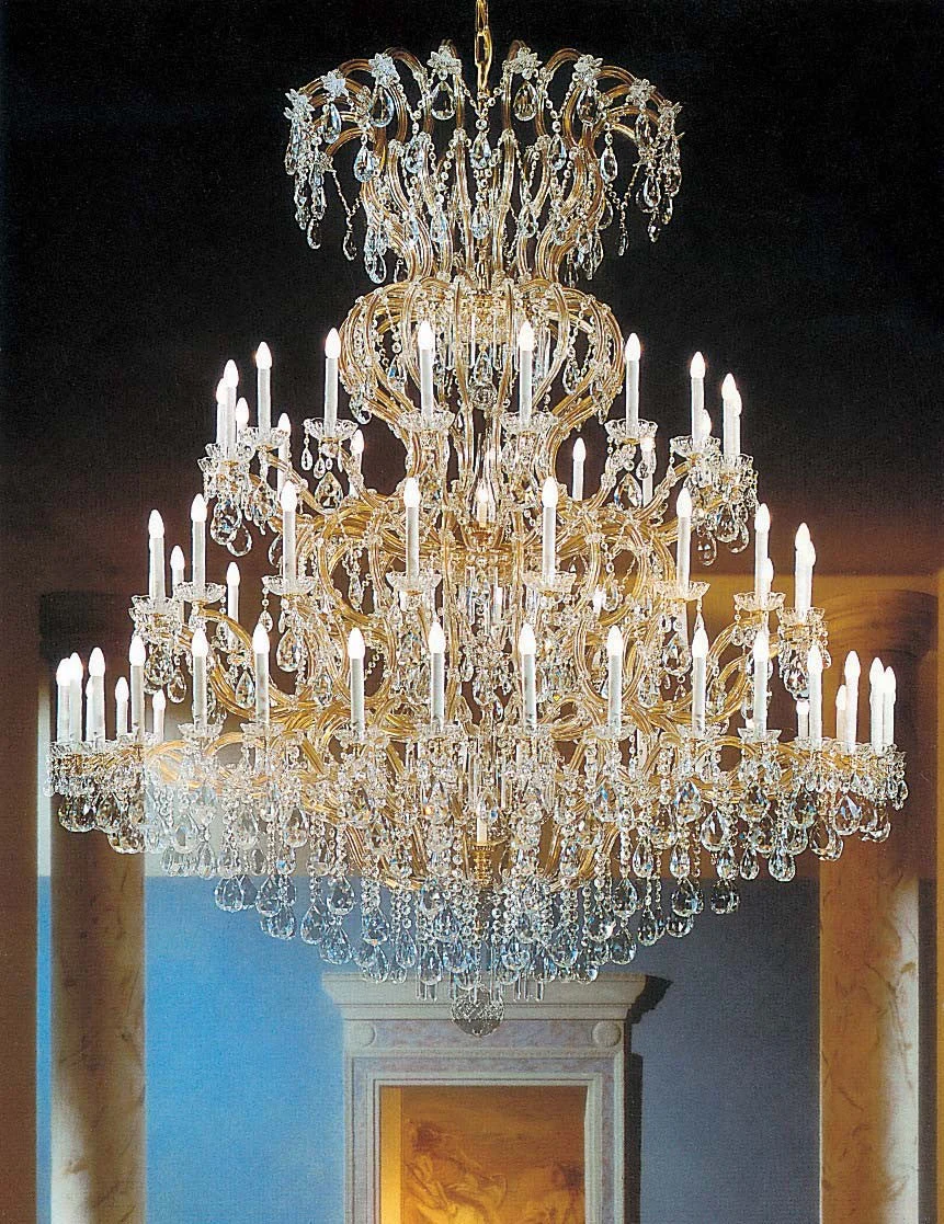 73 Lights Maria Theresa large crystal chandelier droped with hand-cut crystals - Image 1