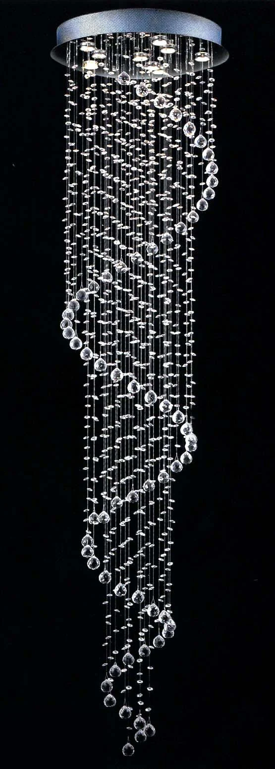 9 lights polished chrome Contemporary Crystal Chandelier - Image 1