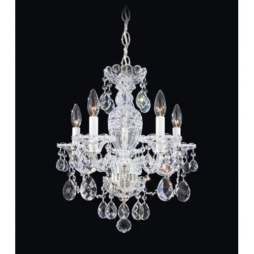 Silver Five-Light Clear Heritage Handcut Crystal Chandelier - Image 1