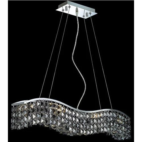 Contour Chrome Six-Light 5-Inch Island Pendant with Swarovski Strass Silver Grey Crystal - Image 1