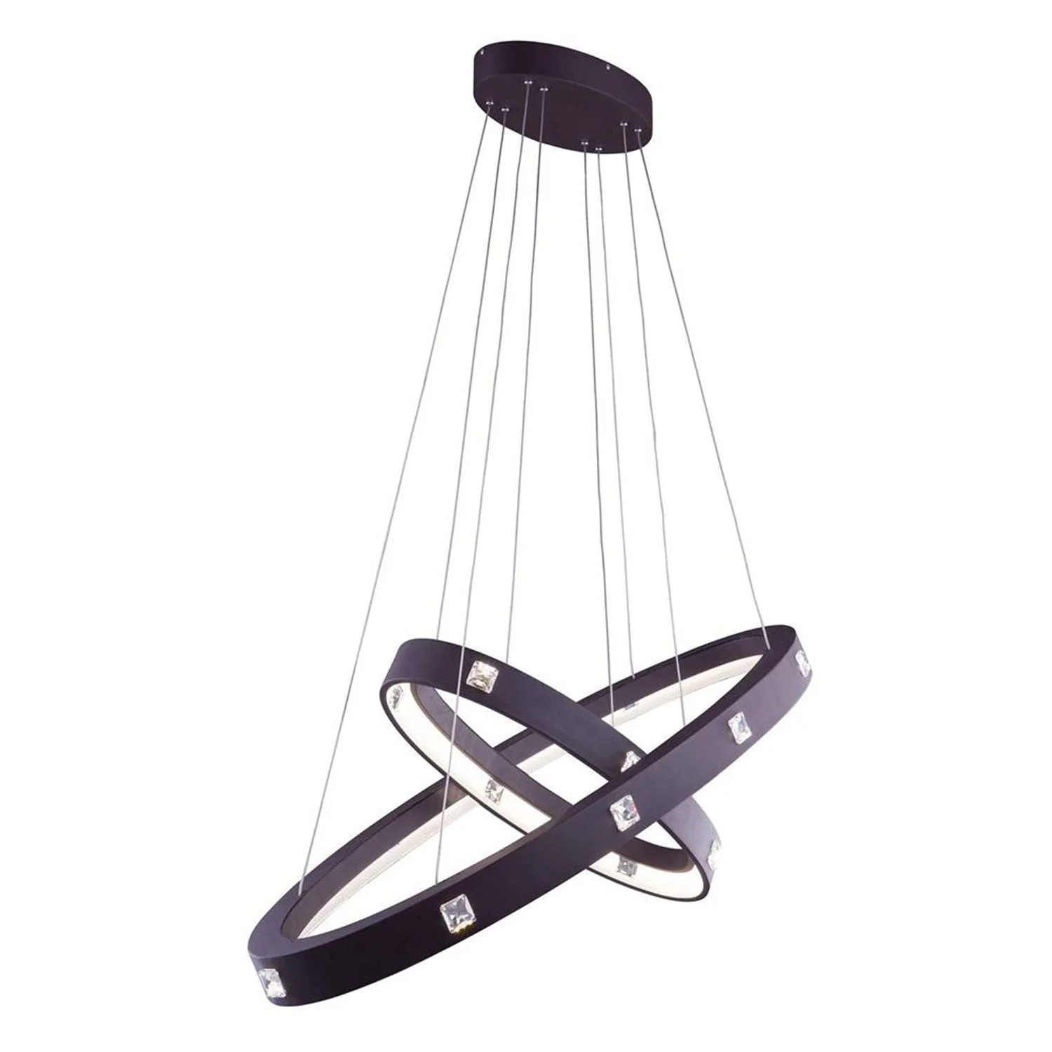 Infinity Brown 40-Inch LED Pendant with Royal Cut Crystal - Image 1