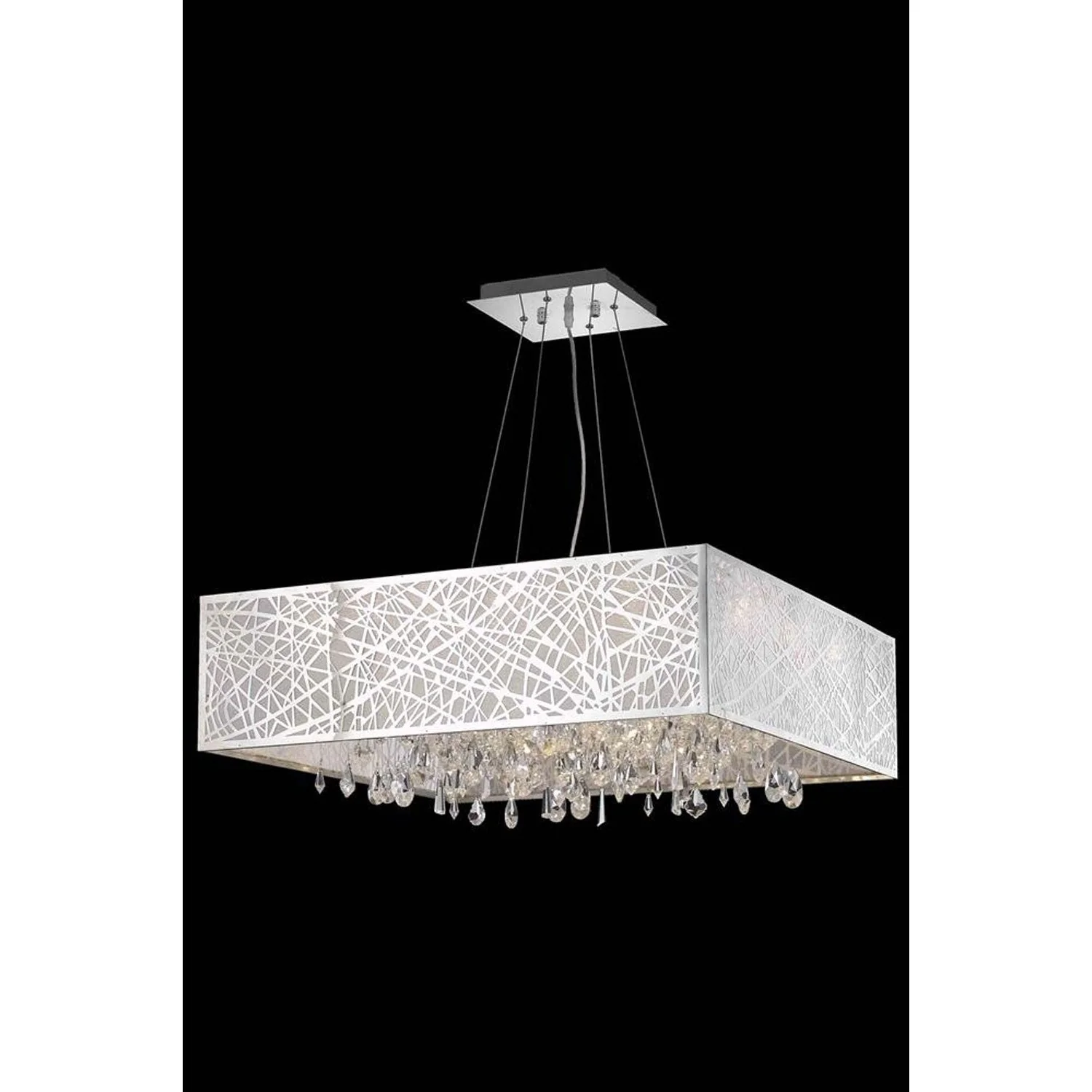 Mirage Chrome 13-Light Pendant with Royal Cut Crystal and Metal Shade - Image 1