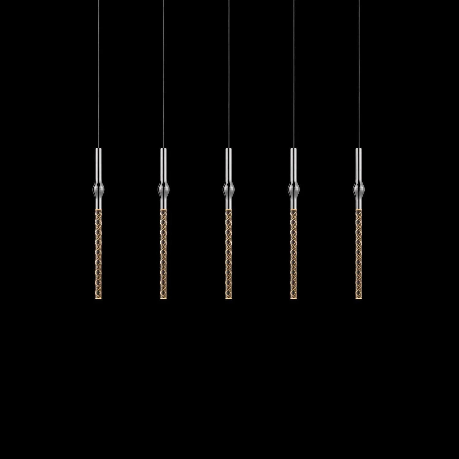 Polished Chrome Five-Light LED Pendant - Image 1