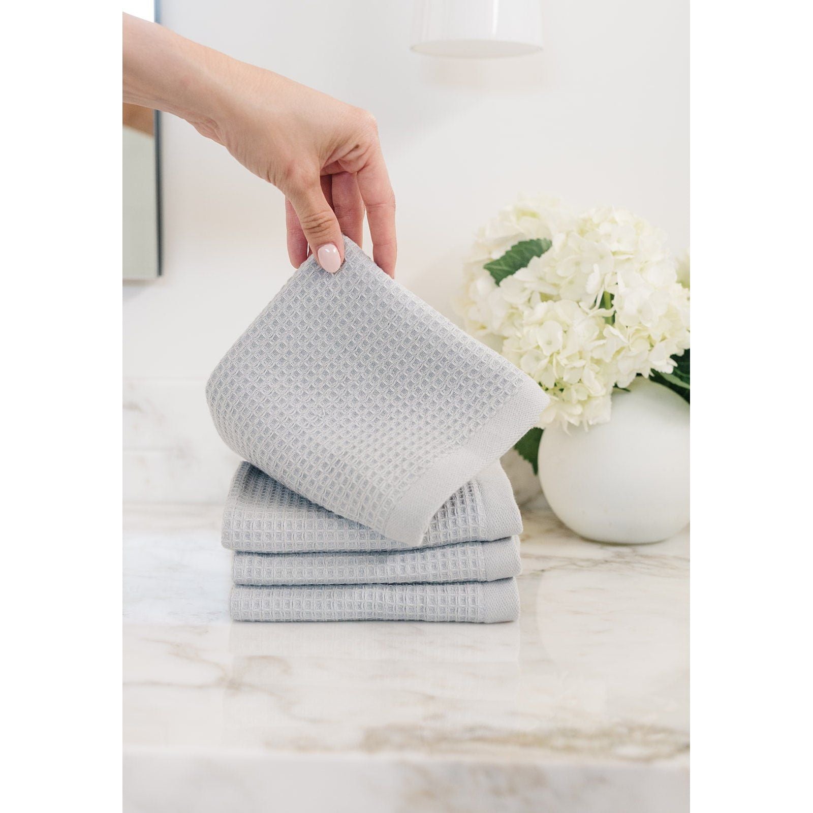 Cozy Earth Waffle Washcloths ~ Set of 4