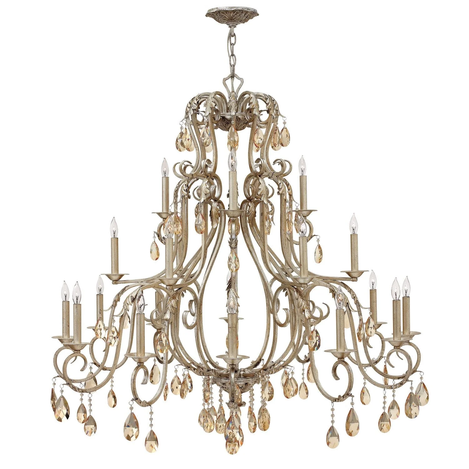 Silver Leaf 21 Light Chandelier - Image 1