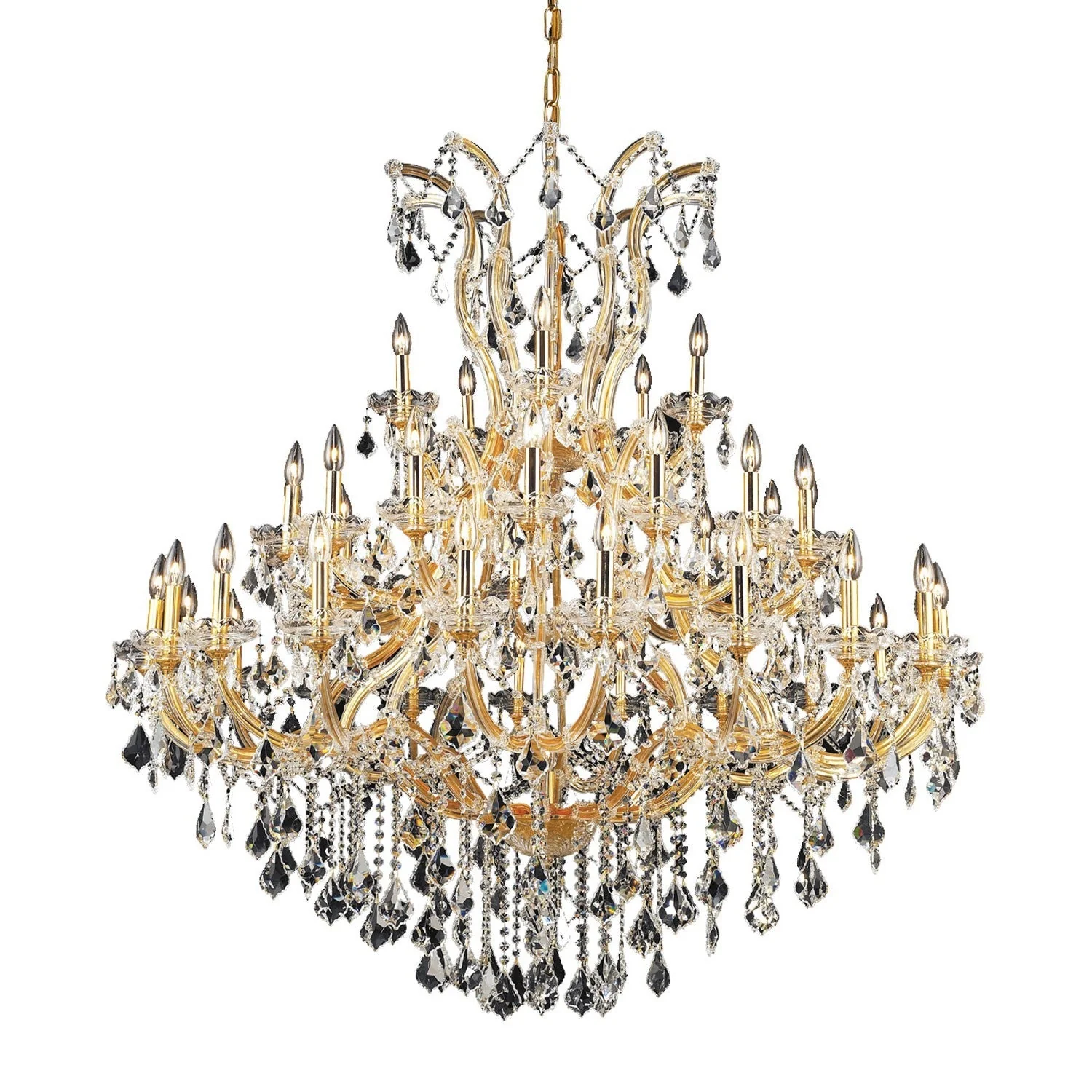Maria Theresa Gold Forty-One Light 52-Inch Chandelier with Royal Cut Clear Crystal - Image 1