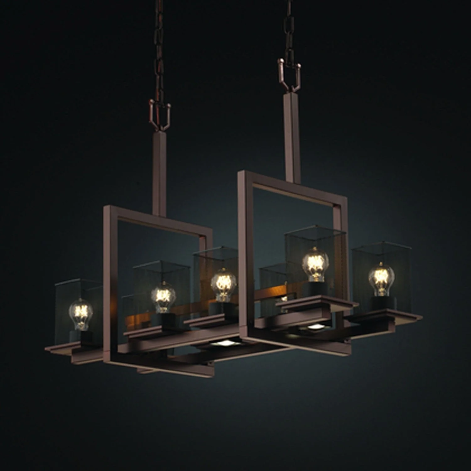 Dark Bronze Eight-Light Chandelier - Image 1