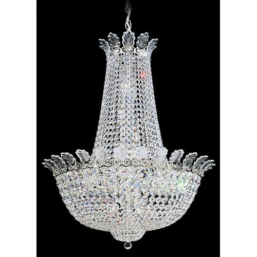 Roman Empire Polished Silver 21-Light Clear Spectra Crystal Pendant, 26W x 31H x 26D - Image 1