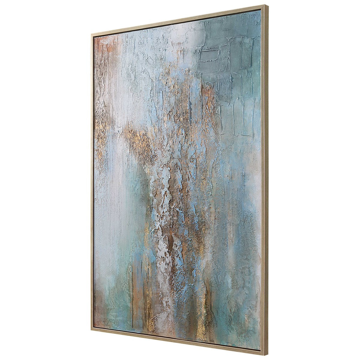 Uttermost Rendezvous Blue and Green Abstract Hand Painted Canvas - Image 3