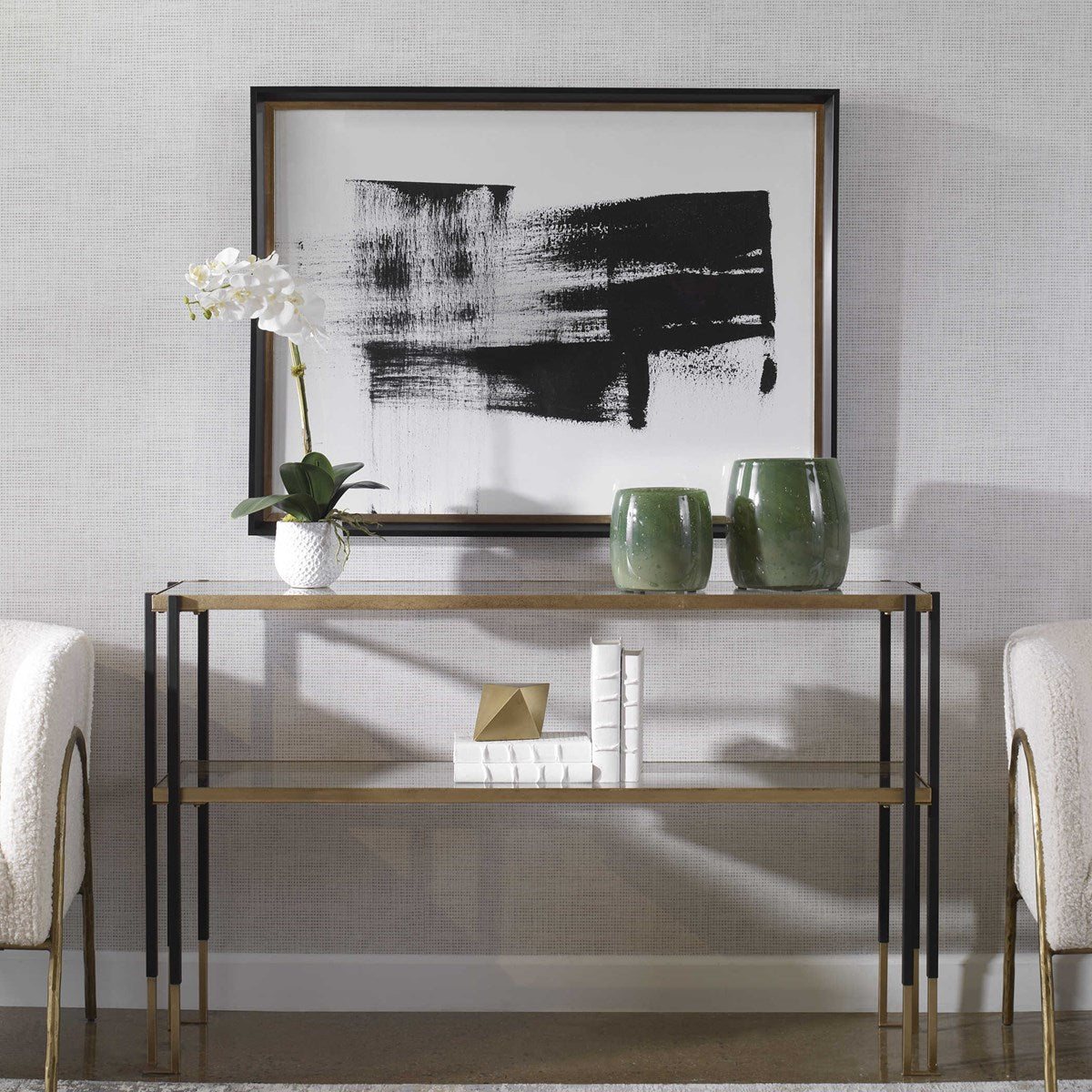 Uttermost Mystere Black and White Framed Print - Image 1
